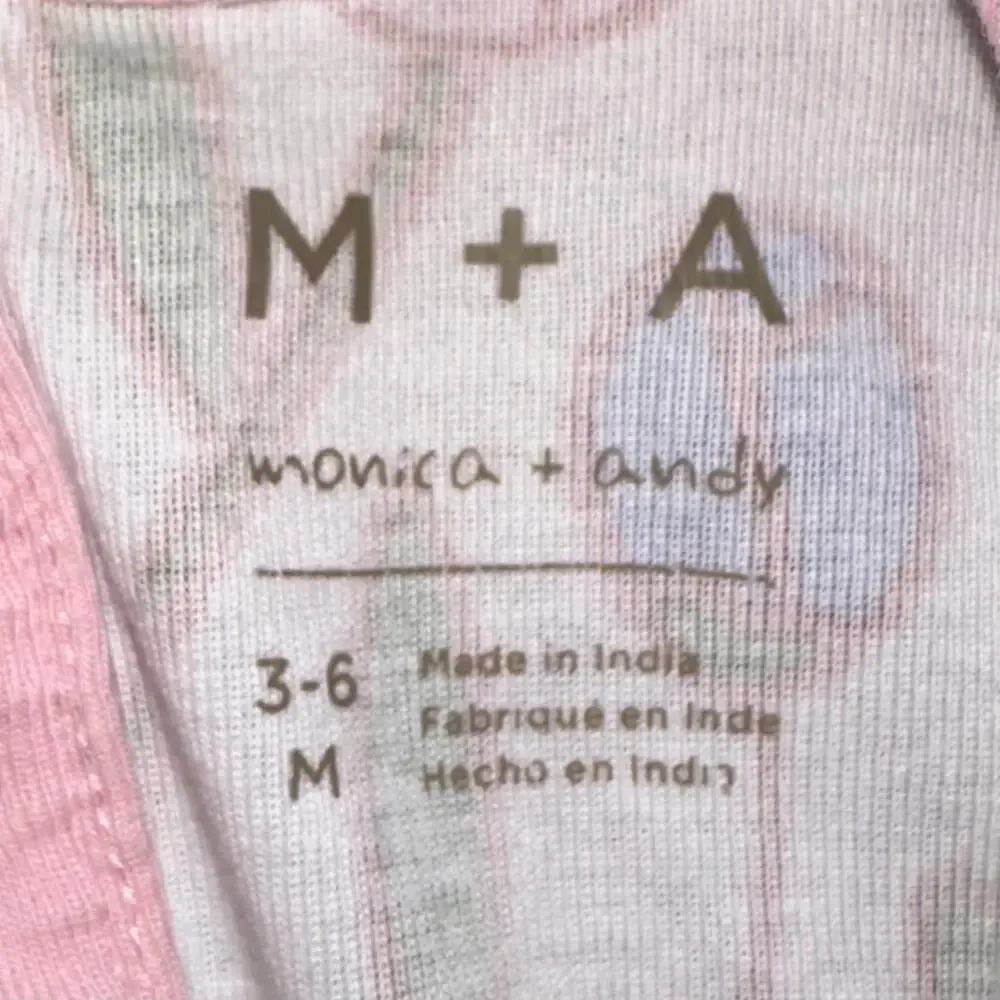 M+A Monica + Andy Pink Floral Organic Cotton Long Sleeve Ruffle Romper Size 3-6M